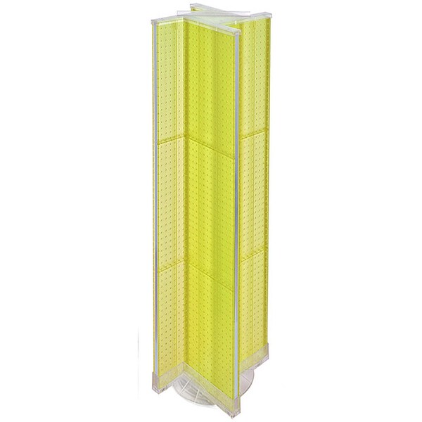 Pinwheel Pegboard Floor Display on Revolving Base. Spinner Rack Stand
